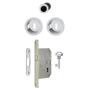 Set Porte Coulissante Intérieure à Condamnation Clé L Alu Hoppe Axe 50mm 9