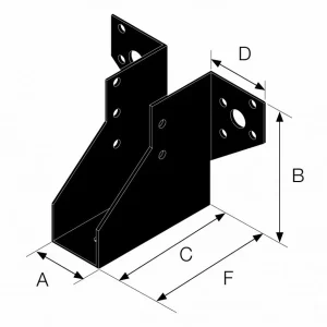 Simpson Strong-Tie Sabot à Ailes Extérieures SAEPB – Finition Noire – Largeur 46 Mm Hauteur 77 Mm épaisseur 2 Mm 9