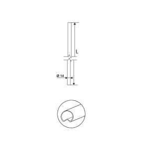 Tringle Aluminium Rainurée Espagnolette – Torbel – 1570mm Diamètre 14mm 7