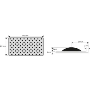 Dalle Podotactile Intérieur Tactidal En Caoutchouc 420 X 800 Mm Gris Foncé : Romus 8