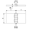 Clemenson Industrie Charnière à Souder Acier 5 Nœuds Pour Porte En Métal – 12 X 50 X 50 Mm 5