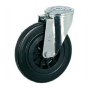 Roulette Oeil Sans Frein Caoutchouc Noir Ø125mm : PRODIF-SOMEC 002056 6