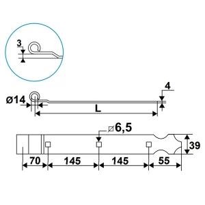 Penture Feston Cambrée Percée Torbel Blanche Gond 14 Mm Longueur 705 Mm 7