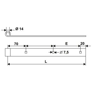 Penture Droite Torbel NF Acier Noir 35 X 5 Mm Gond 14 Mm Longueur 400 Mm 9