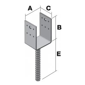 Pied De Poteau En U à Sceller Simpson Strong-Tie PPD120/90G 9