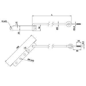 Crochet à Visser Avec Crémaillère Torbel Inox 316L Longueur 300 Mm 7