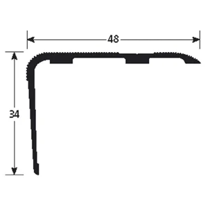 Nez De Marche Strié Percé Jupe Large Alu Incolore 48 X 34 Mm Longueur 3 Mètres Romus 15003 7