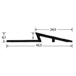 Mini Rampe Percée Pour Sols LVT – Alu Incolore – Hauteur 5 Mm Longueur 2.70 M Romus 1933 9