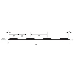 Romus Bande De Guidage 220x1000mm – Blanc – Rail Exteline Adhésivé Extérieur 15