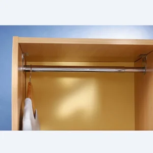 Mottez Barre Penderie Télescopique 100 à 210 Cm Et 1 Crochet Central 18