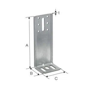 Simpson Strong-Tie Équerre De Bardage EBC – Isolation Thermique Extérieure – 188 X 53 X 64 Mm – Acier Galvanisé 10