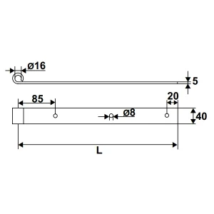 Penture Droite Percée Torbel Inox 316L Gond 16 Mm Longueur 1000 Mm 7