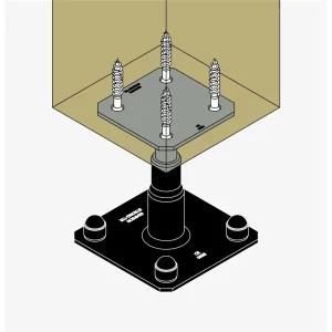 Simpson Strong-Tie Pied De Poteau Réglable Noir – Hauteur 100 à 150 Mm – Platine 100x100mm Et 130x130mm 9