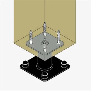 Simpson Strong-Tie Pied De Poteau Fixe PPA100PB – Finition Noire – Hauteur 100 Mm 8