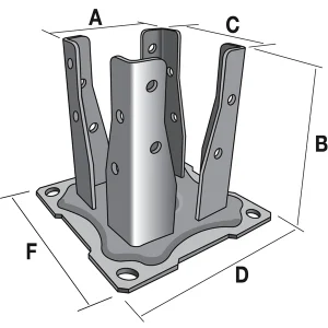 Simpson Strong-Tie Pied De Poteau Carré Sur Platine à Boulonner AG527P Simpson-Strong-Tie 11