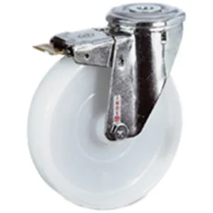 Roue Polyamide Blanche Chape Inox Frein Ø125 Mm PRODIF-SOMEC 004653 6