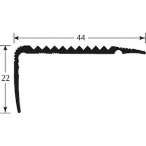 Nez De Marches Percé Dessus Striés Finition Alu Or Dimensions 44x21mm Longueur 3m Romus 15323 7