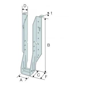 Simpson Strong-Tie Étrier IUSE à Brides Latérales Acier Galvanisé 249 X 100 Mm 12