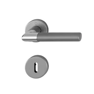 Ensemble Rosace Clé L Lecce Hoppe Alu Inox Mat Porte 35-45mm Carré 7mm 9