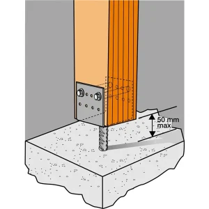 Pied De Poteau En U à Sceller Simpson Strong-Tie PPD120/90G 7