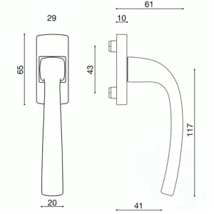 Poignée De Fenêtre à Béquille Vachette Muze Chrome Velours Bloc Platine 6
