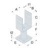 Pied De Poteau Fixe PPUP Type U Platine 70 Mm Simpson Strong-Tie PPUP70 8