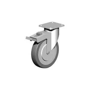 Roulette Polypro. Gris TPE Frein Ø125 100kg : PRODIF-SOMEC 024557 6
