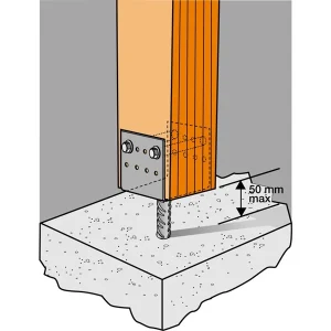 Pied De Poteau En U à Sceller Largeur 90 Mm Simpson Strong-Tie PPD90/70G 12