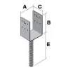 Pied De Poteau En U à Sceller Largeur 90 Mm Simpson Strong-Tie PPD90/70G 20