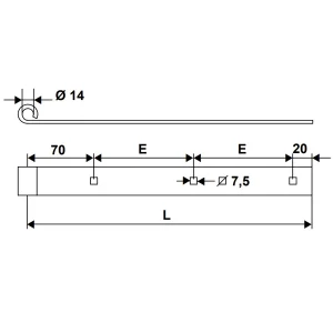 Penture Droite Acier Zingué Blanc Torbel 35 X 5 Mm X 300 Mm Gond 14 Mm 7