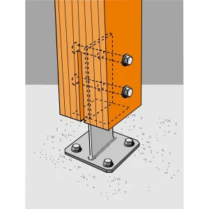 Pied De Poteau En âme Avec Platine Simpson Strong-Tie PPS230 Simpson-Strong-Tie 9