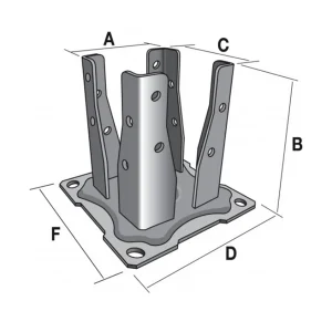 Simpson Strong-Tie Pied De Poteau Carré Sur Platine à Boulonner Finition Noire 90×90 Mm Simpson-Strong-Tie AG527PB 6
