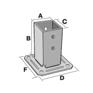 Pied De Poteau Carré Sur Platine 100 Simpson Strong-Tie PPJBT100 18