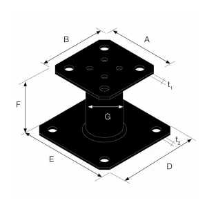 Simpson Strong-Tie Pied De Poteau Fixe PPA100PB – Finition Noire – Hauteur 100 Mm 10