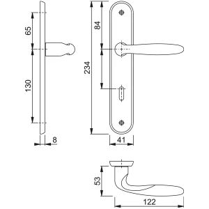 Poignée De Porte Clé En L Verona Hoppe En Laiton Poli 2811042 6