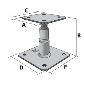 Simpson Strong-Tie Pied De Poteau Réglable Prêt à Fixer Simpson Avec Fixations – 100 à 150 Mm 15