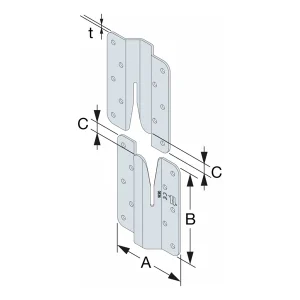 Simpson Strong-Tie Connecteur Invisible Pour Montants D’ossatures Bois ICST – Acier Galvanisé – épaisseur 2 Mm 16