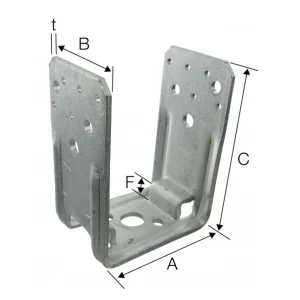 Simpson Strong-Tie Embase De Poteau En U EMBU 141 X 106 X 70 Mm Simpson-Strong-Tie PU140-B 12