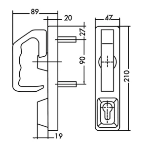 JPM Poignée Rotative Extérieure JMP PR2E Pour Barre Antipanique – Noir 6