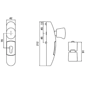 JPM Bouton Fixe Extérieur Compatible Crossbar 89 – Pushbar 90+ Et Europad – Couleur Argent 6