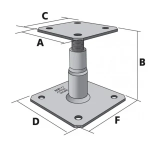 Pied De Poteau Réglable Hauteur 100-150mm Simpson Strong-Tie APB100/150 Simpson-Strong-Tie 12