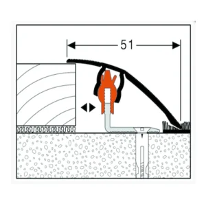 Seuil De Porte Dénivelé Romus FCS-718 Aluminium Titane 0.90 Mètres 12