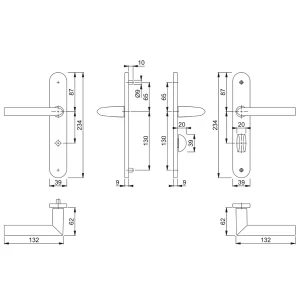 Hoppe Poignée Porte Clé Condamnation Stockholm Alu Inox Porte 40mm Carré 7mm 6